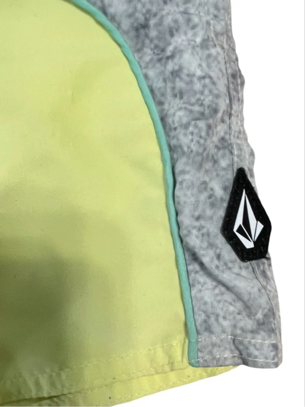 Volcom Yellow and Gray Colorblock Toddler Kids Swim Shorts